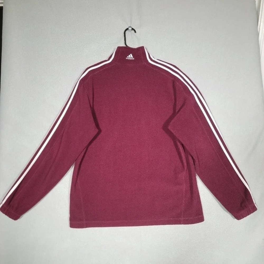 Adidas Mississippi State Bulldogs 1/4 Zip Fleece Pullover 3 Stripe Sleeve Size M
